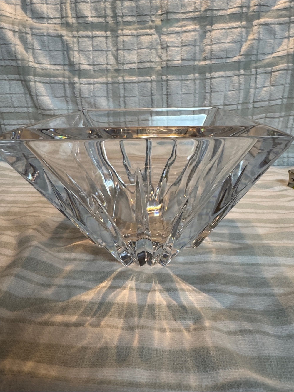 Lenox Clear Lead Crystal Radiant Bowl w/3 pics showing slight Dings HEAVY BOWL